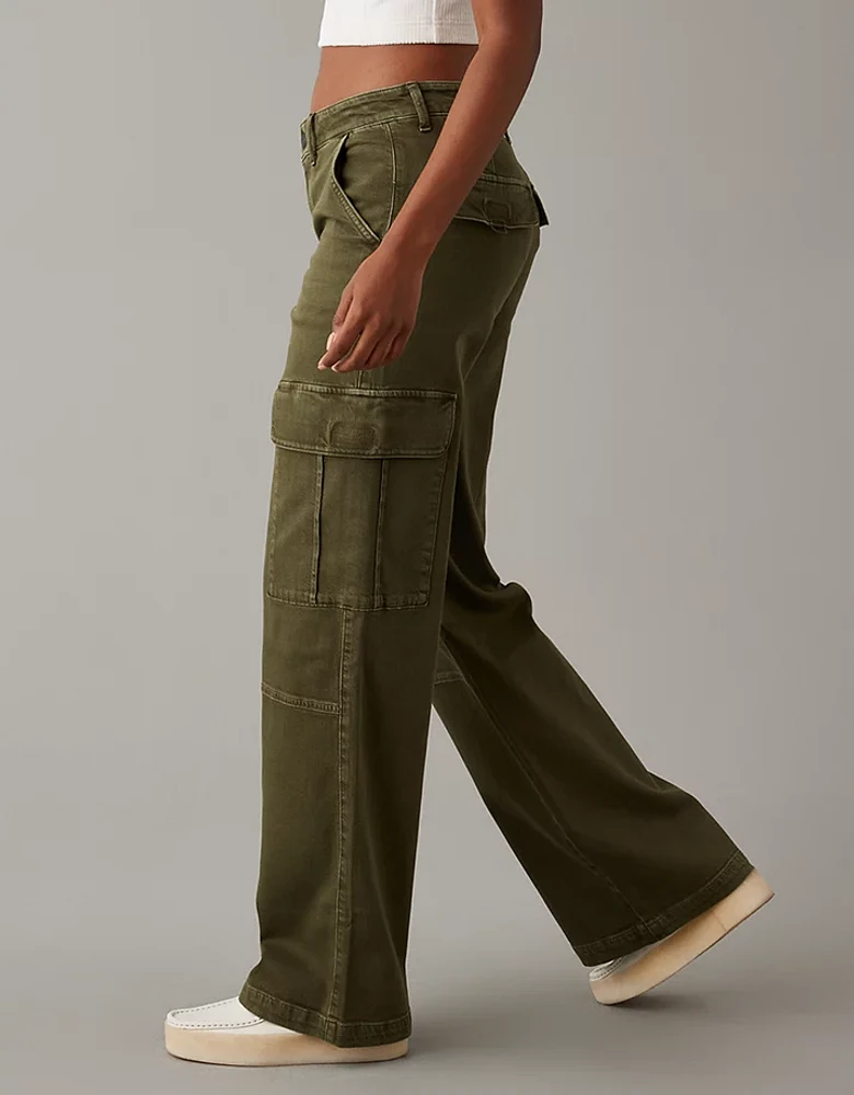 AE Dreamy Drape Stretch Cargo Super High-Waisted Baggy Wide-Leg Pant