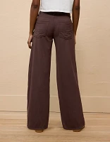 AE Dreamy Drape Sueded High-Waisted Baggy Wide-Leg Pant