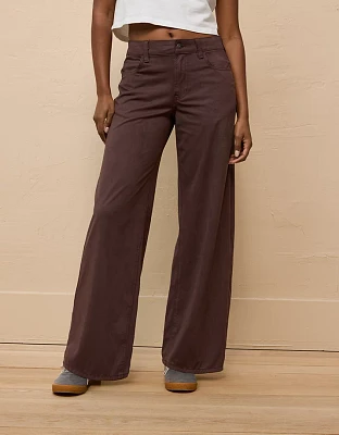 AE Dreamy Drape Sueded High-Waisted Baggy Wide-Leg Pant