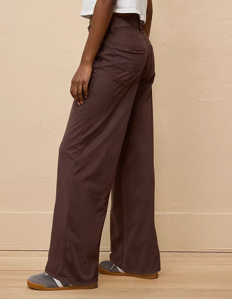 AE Dreamy Drape Sueded High-Waisted Baggy Wide-Leg Pant