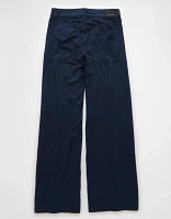 AE Dreamy Drape Sueded High-Waisted Baggy Wide-Leg Pant