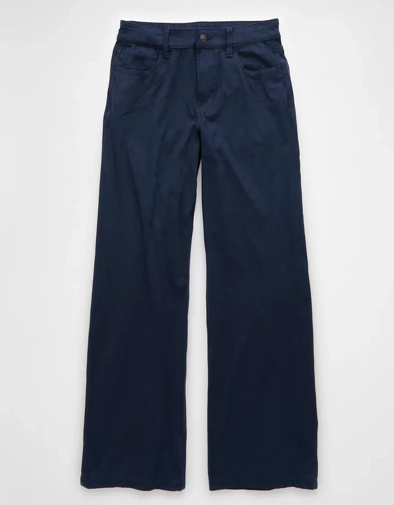AE Dreamy Drape Sueded High-Waisted Baggy Wide-Leg Pant