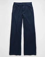 AE Dreamy Drape Sueded High-Waisted Baggy Wide-Leg Pant