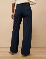 AE Dreamy Drape Sueded High-Waisted Baggy Wide-Leg Pant