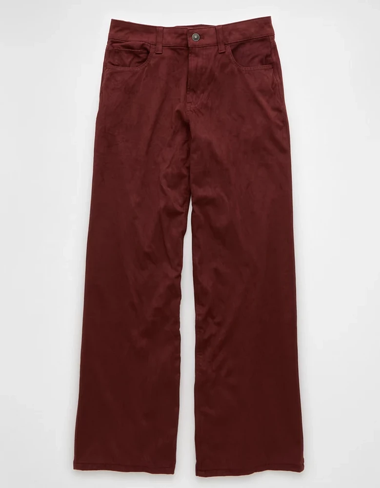 AE Dreamy Drape Sueded High-Waisted Baggy Wide-Leg Pant