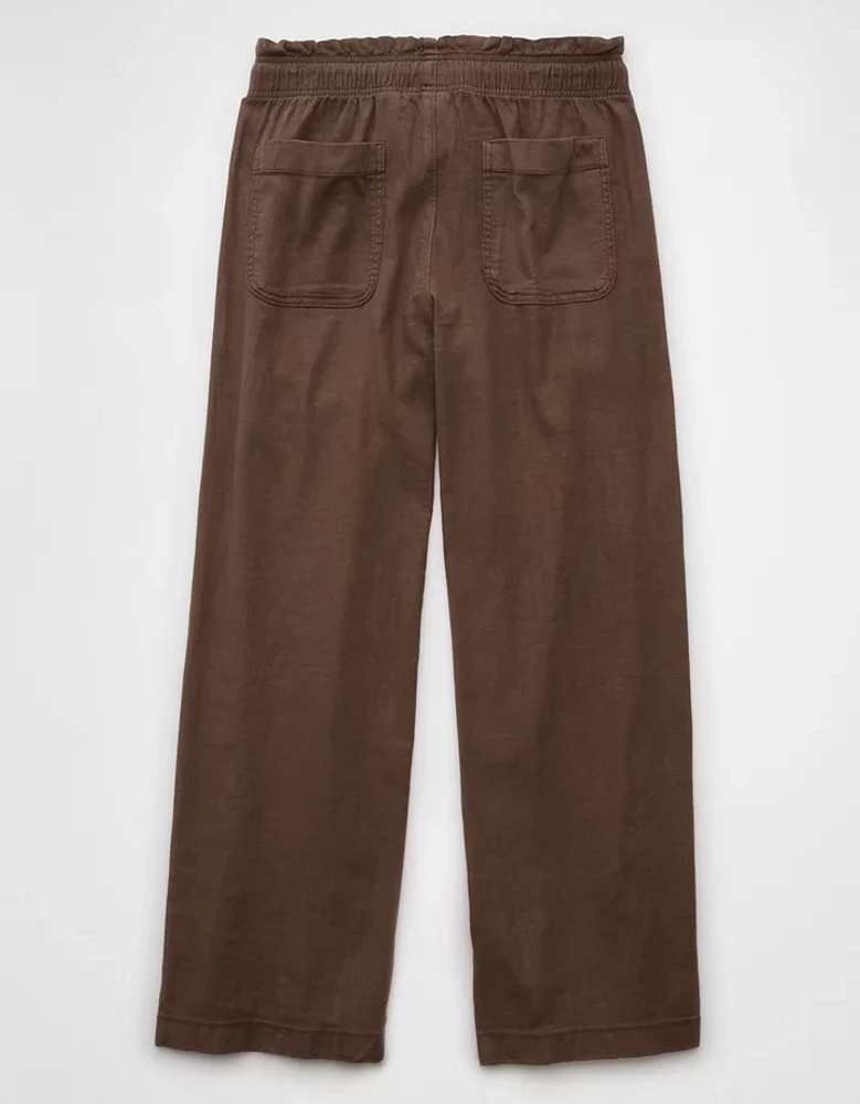 AE Dreamy Drape Linen-Blend Pull-On Pant
