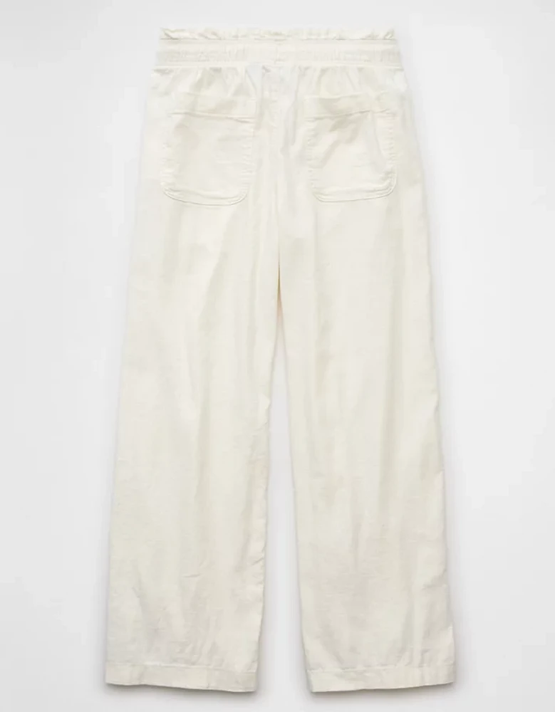 AE Dreamy Drape Linen-Blend Pull-On Pant