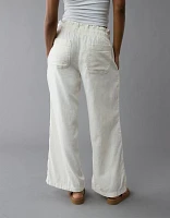 AE Dreamy Drape Linen-Blend Pull-On Pant