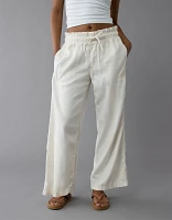 AE Dreamy Drape Linen-Blend Pull-On Pant