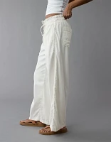 AE Dreamy Drape Linen-Blend Pull-On Pant