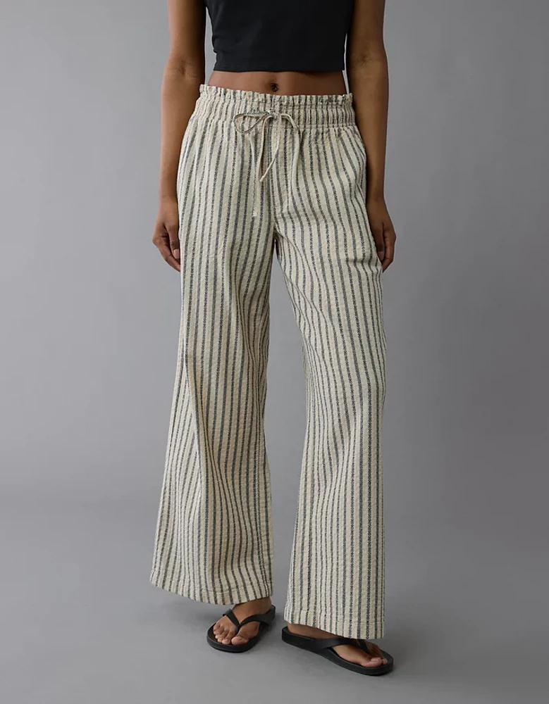 Pantalon à ceinture élastique rayé AE