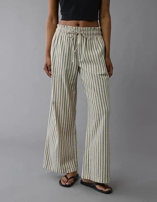 Pantalon à ceinture élastique rayé AE