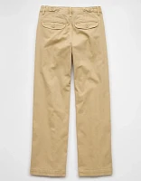 AE Stretch Mid-Rise Wide-Leg Khaki Trouser