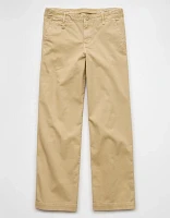 AE Stretch Mid-Rise Wide-Leg Khaki Trouser