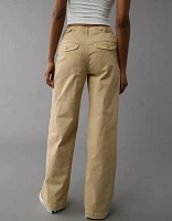 AE Stretch Mid-Rise Wide-Leg Khaki Trouser