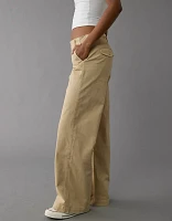 AE Stretch Mid-Rise Wide-Leg Khaki Trouser