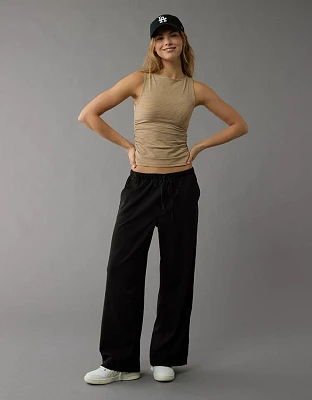 Pantalon à taille basse ceinture élastique pavot AE