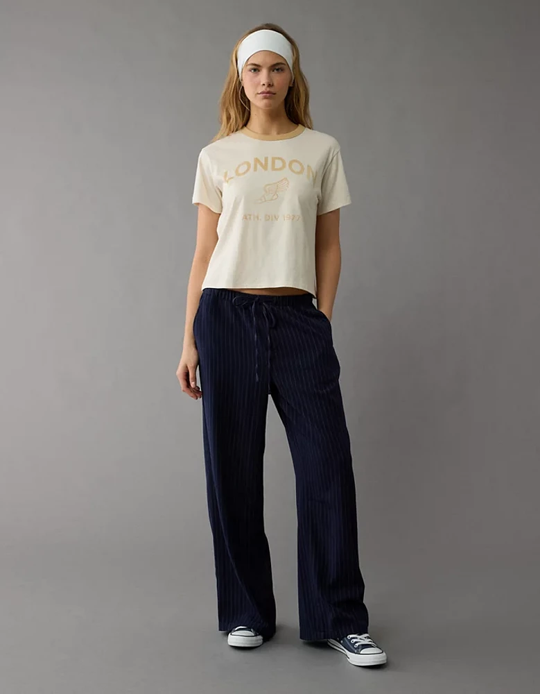 Pantalon à taille basse ceinture élastique pavot AE
