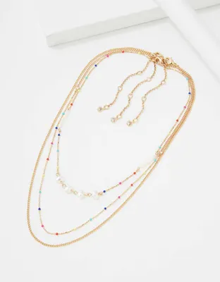 AEO Pearl Party Necklace 3-Pack