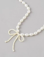 AEO Pearl Bow Necklace