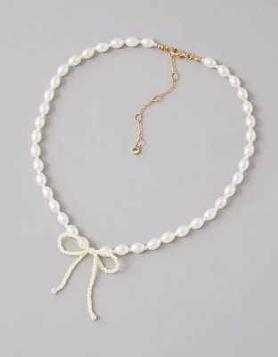 AEO Pearl Bow Necklace