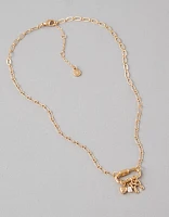 AEO Gold Charm Carabiner Necklace