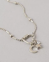 AEO Silver Charm Carabiner Necklace