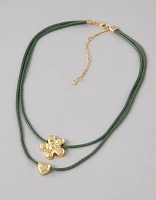 AEO Daisy Heart Layered Necklace