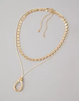 AEO Long Gold Disc Necklace 2-Pack