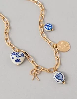 AEO Blue & White Charm Necklace