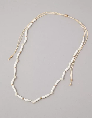 Collier long à perles blanches AEO