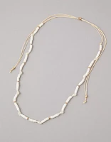 Collier long à perles blanches AEO