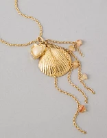 Collier long cœur et coquille AEO