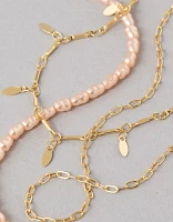 AEO Pink Pearl Anklet 3-Pack