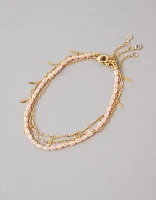 AEO Pink Pearl Anklet 3-Pack