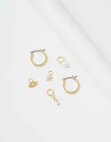 AEO Keepers Collection 14K Gold Plated Charm Hoop Earring 4-Pack
