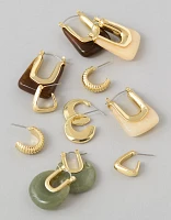 Lot de 6 paires de boucles d’oreille avec pierre AEO