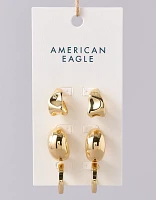 AEO Sculpted Hoop Earrings 3-Pack