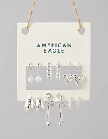 AEO Silver & Pearl Earrings 6-Pack