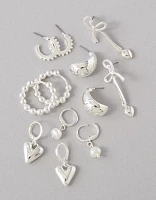 AEO Silver & Pearl Earrings 6-Pack