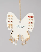 AEO Gold & Red Earrings 18-Pack