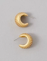 AEO Ribbed Wide Hoop Earrings