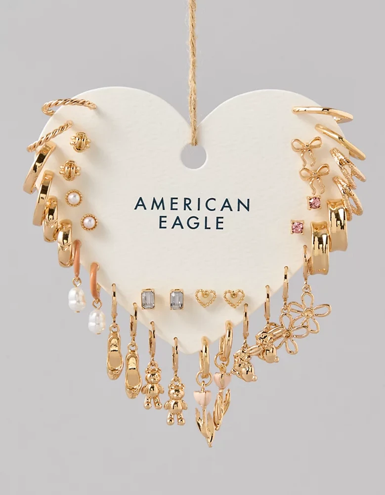 AEO Tulip Stud & Hoop Earrings 18-Pack