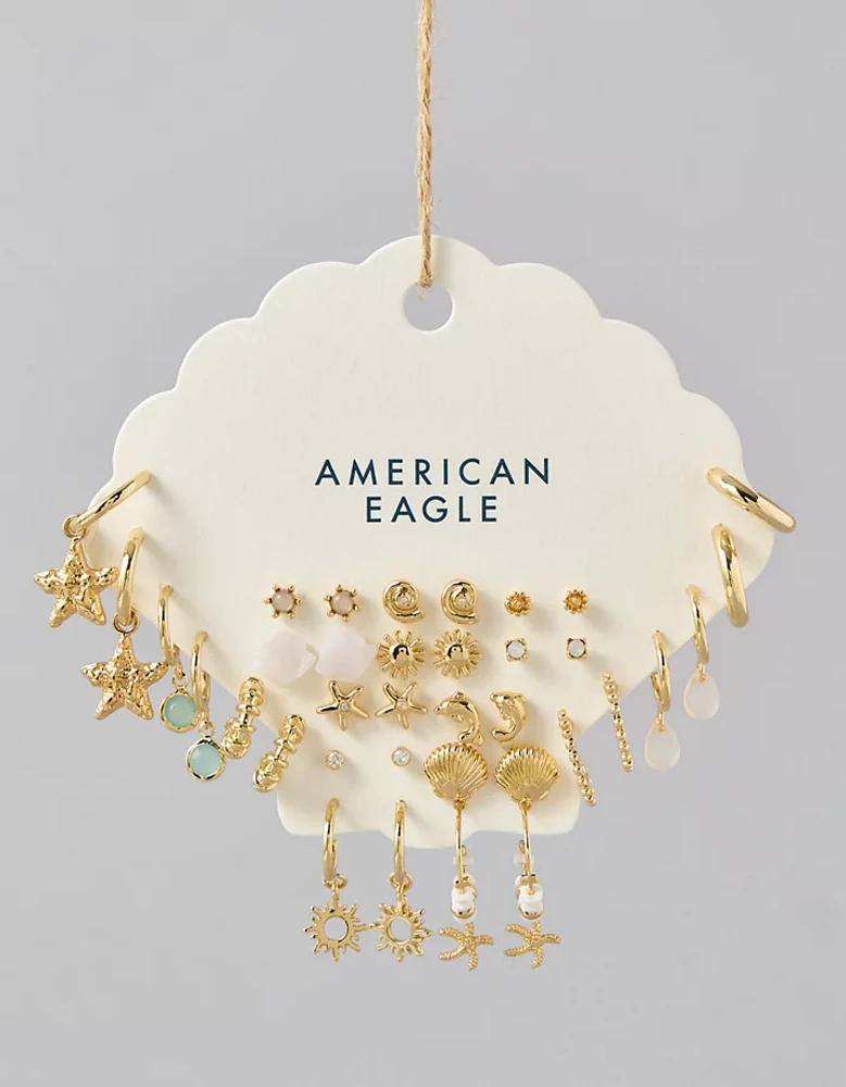 Emballage de 18 paires de boucles d’oreilles coquillages AEO