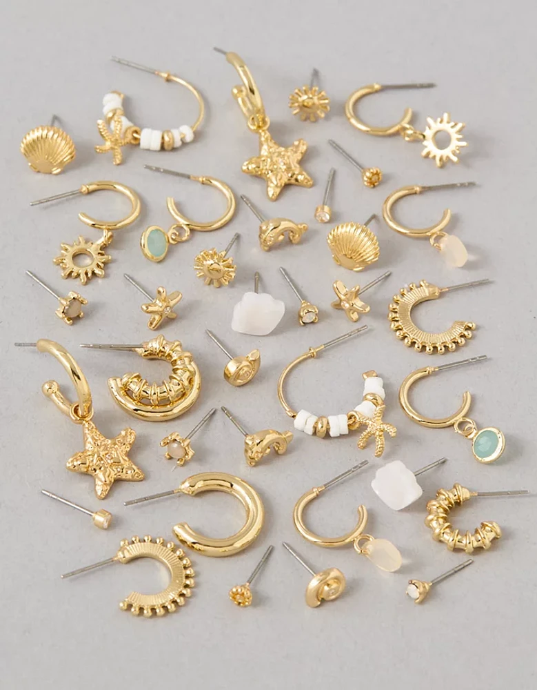 Emballage de 18 paires de boucles d’oreilles coquillages AEO