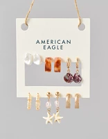 Lot de six paires de boucles d’oreilles coquillages AEO