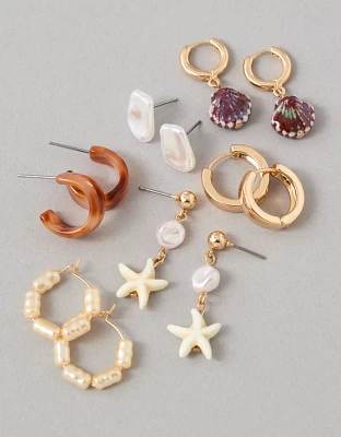 Lot de six paires de boucles d’oreilles coquillages AEO