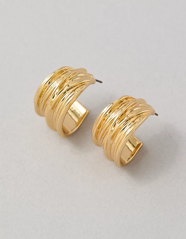 Boucles d’oreilles en demi-cercle texturées AEO