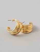 Boucles d’oreilles en demi-cercle texturées AEO