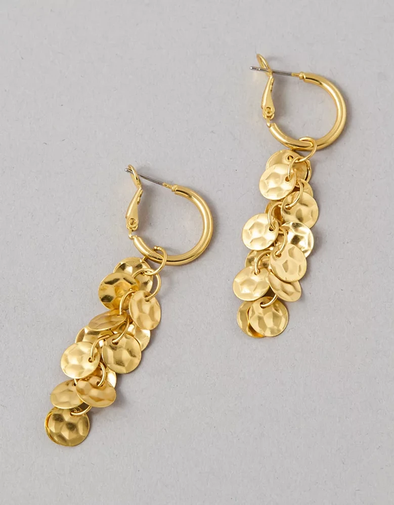 Boucles d’oreilles à breloque en forme de disque doré AEO